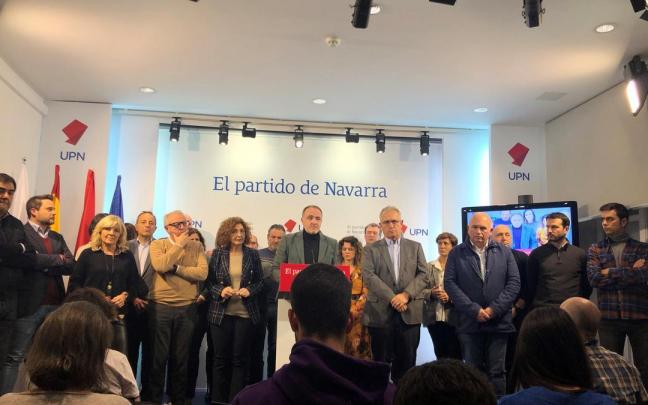 La ejecutiva de UPN, comparece conjuntamente para anunciar la ruptura de la coalición electoral con el PP