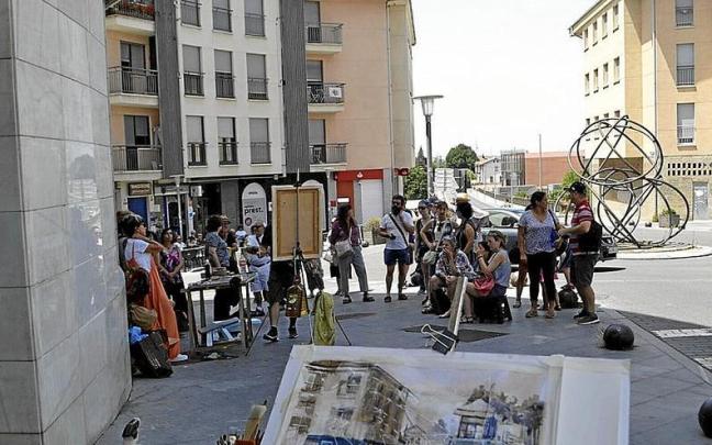 Pintura al aire libre en Agurain.