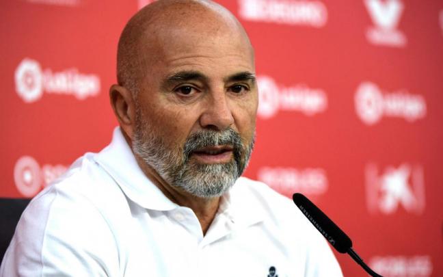 Jorge Sampaoli, durante su comparecencia de ayer en rueda de prensa.