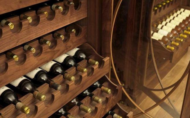 Muestrario de botellas de vino