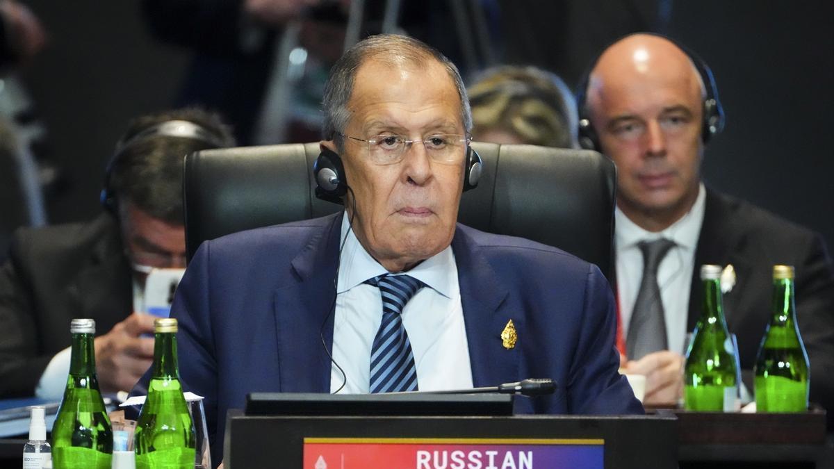El ministro de Exteriores de Rusia, Serguéi Lavrov, en la cumbre del G20.