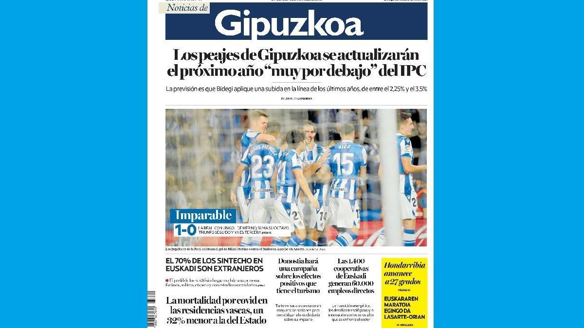 Portada de NOTICIAS DE GIPUZKOA del 20 de octubre