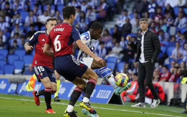 Cho, durante el partido jugado en Anoeta contra Osasuna. Cho, durante el partido jugado en Anoeta contra Osasuna.