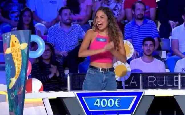 La concursante María Pons, protagonista del último programa de 'La Ruleta de la Suerte'. La concursante María Pons, protagonista del último programa de 'La Ruleta de la Suerte'.