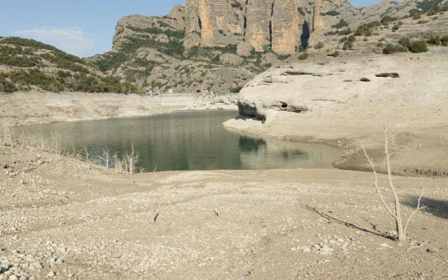 Un pantano muestra los efectos de la sequ&iacute;a