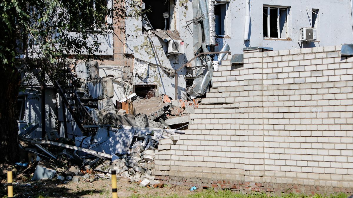 Edificios destruidos en la región de Donetsk.