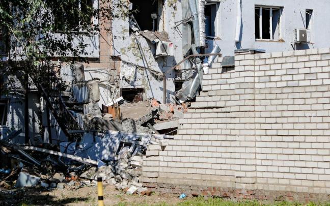 Edificios destruidos en la regi&oacute;n de Donetsk.
