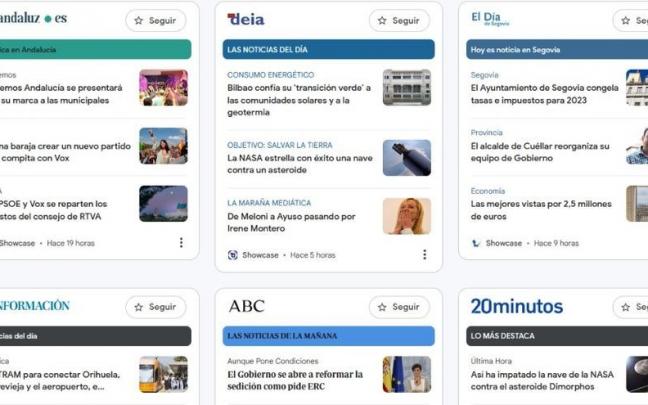 Paneles en los que se ofrecerá la información personalizada de DEIA a través de la nueva herramienta de Google News Showcase Paneles en los que se ofrecerá la información personalizada de DEIA a través de la nueva herramienta de Google News Showcase