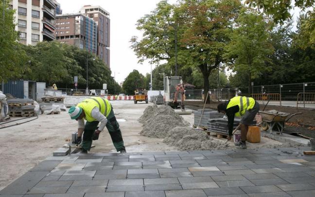 Imagen de las obras en la calle del Bosquecillo