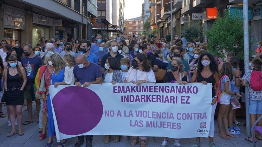 Protesta en Getxo contra una agresión machista.