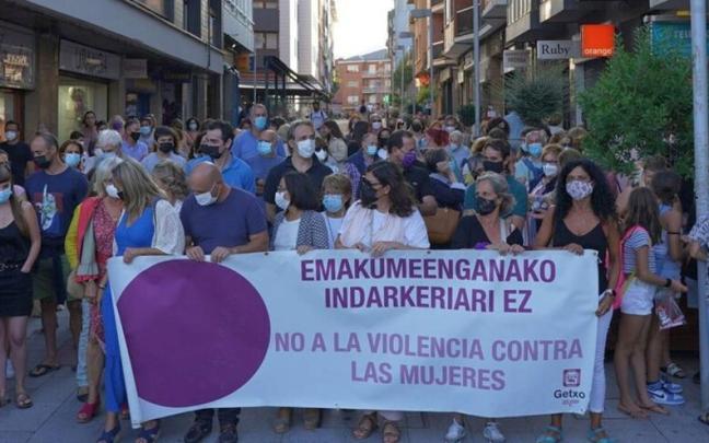 Protesta en Getxo contra una agresión machista.