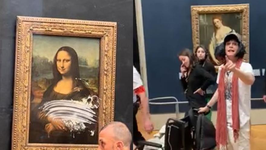 En mayo, tiraron una tarta contra la ‘Gioconda’ en el Louvre.