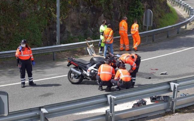 Accidente de una moto Accidente de una moto