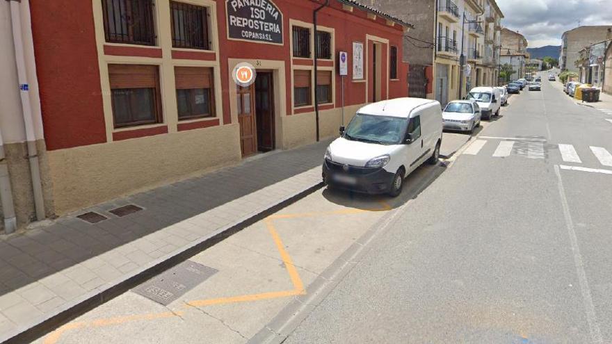 Lugar donde se ha registrado el atropello, a la altura del número 31 de la avenida de Aragón de Sangüesa.