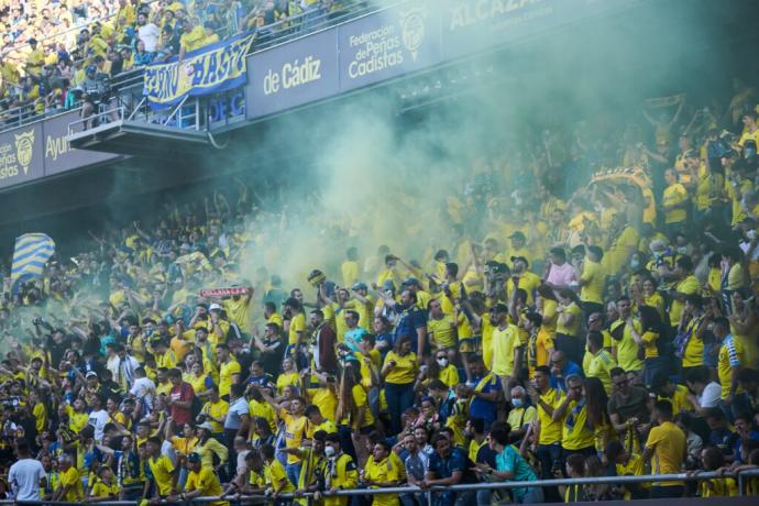 Aficionados del Cádiz el pasado domingo