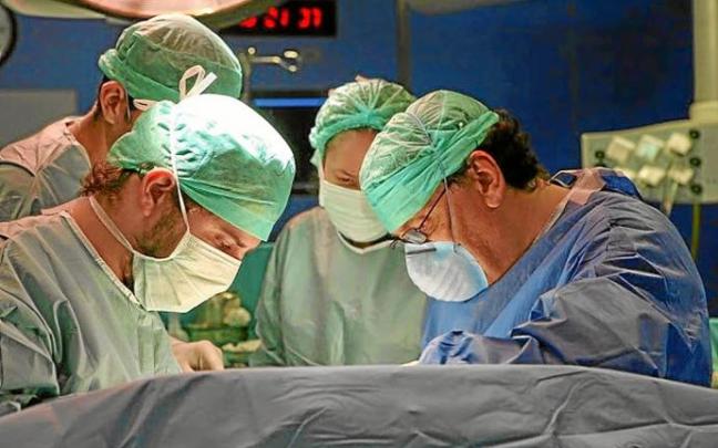 Varios sanitarios realizan una cirugía a un paciente. Foto: DEIA