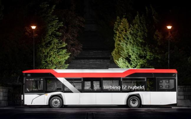 Modelo de autobús híbrido que CAF suministrará a Bélgica.