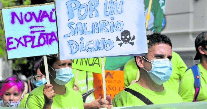 Movilización de trabajadores de Novaltia, que llevan más de dos años en huelga.