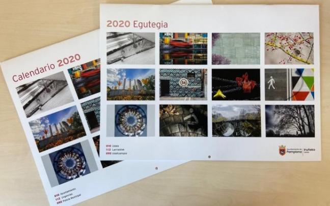 El calendario municipal de 2020, editado por separado en euskera y castellano.