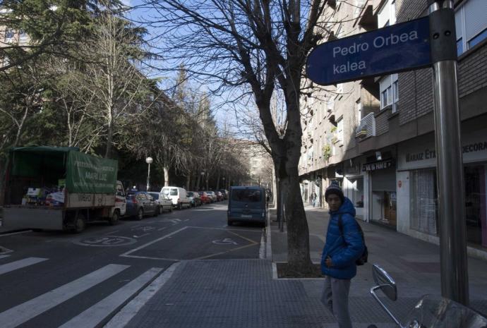 Cartel de la calle Pedro Orbea.