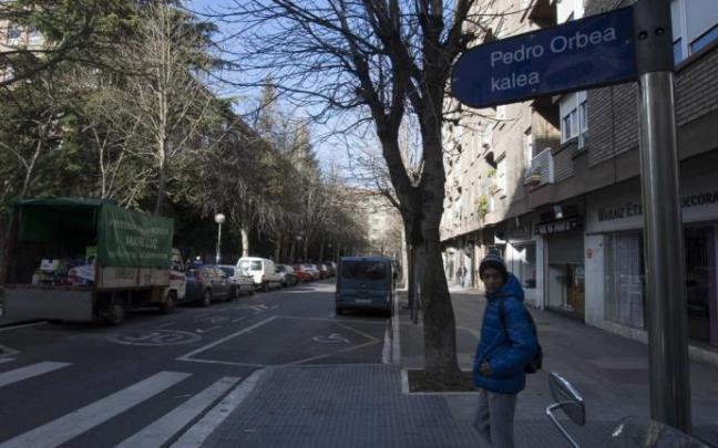 Cartel de la calle Pedro Orbea.