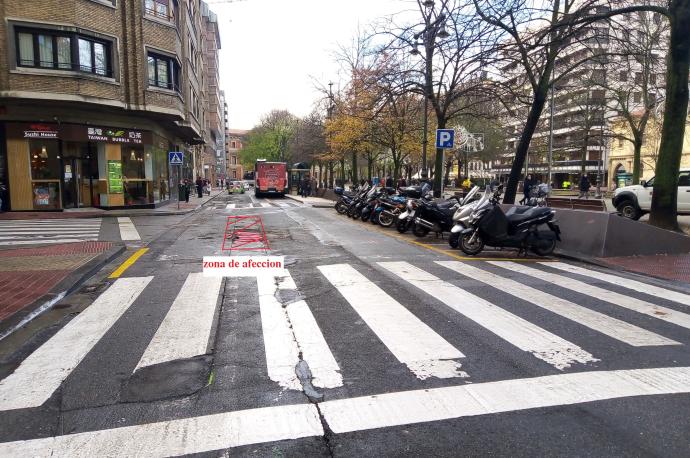 Una de las zonas afectadas por el saneo de pavimento