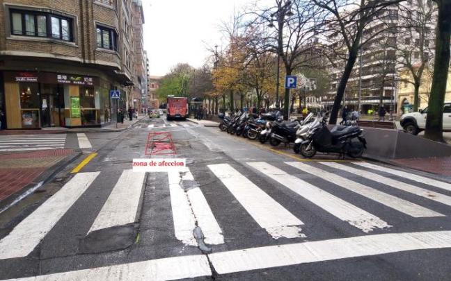 Una de las zonas afectadas por el saneo de pavimento Una de las zonas afectadas por el saneo de pavimento