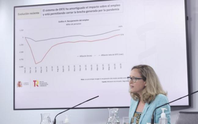 La vicepresidenta primera y ministra de Asuntos Económicos y Transformación Digital, Nadia Calviño. La vicepresidenta primera y ministra de Asuntos Económicos y Transformación Digital, Nadia Calviño.