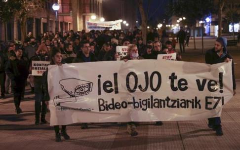 Manifestación este viernes en Barañáin en protesta contra la instalación de 19 cámaras de videovigilancia.