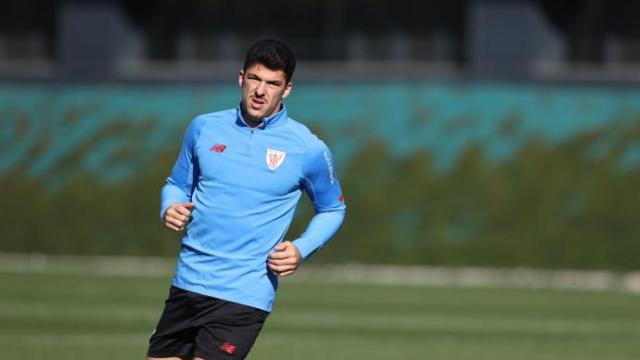 Ander Capa, durante un entrenamiento de la última campaña en Lezama Ander Capa, durante un entrenamiento de la última campaña en Lezama