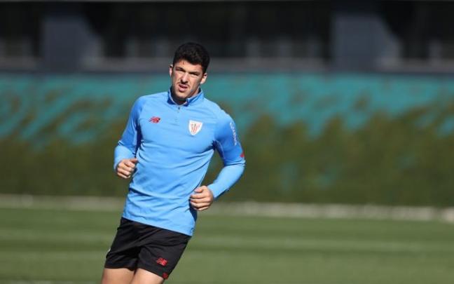 Ander Capa, durante un entrenamiento de la última campaña en Lezama Ander Capa, durante un entrenamiento de la última campaña en Lezama