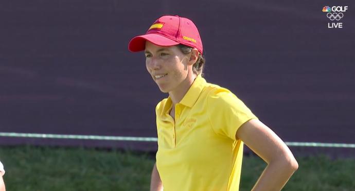 Carlota Ciganda, durante su recorrido este miércoles en los Juegos de Tokio.