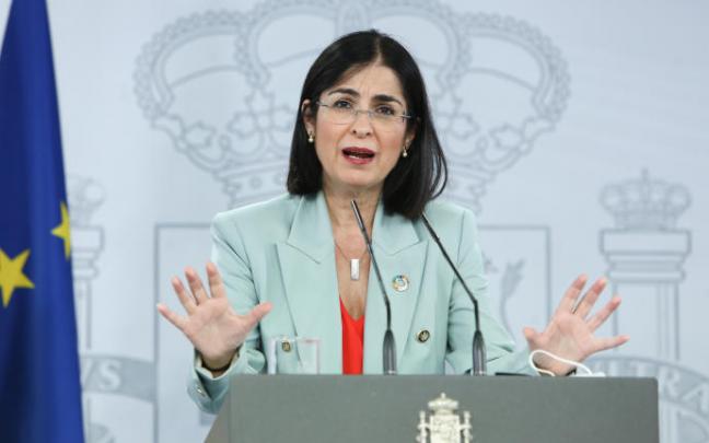 La ministra de Sanidad, Carolina Darias, durante la rueda de prensa tras el Consejo Interterritorial La ministra de Sanidad, Carolina Darias, durante la rueda de prensa tras el Consejo Interterritorial
