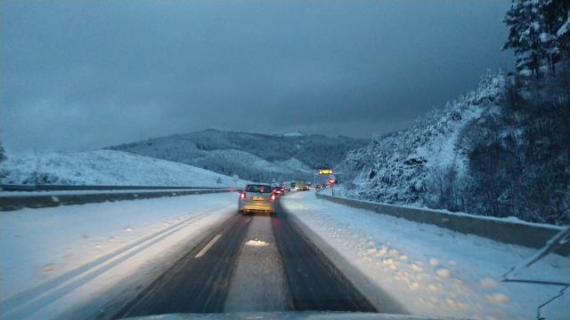 La AP-1 a su paso por Bergara este miércoles, 18 de enero