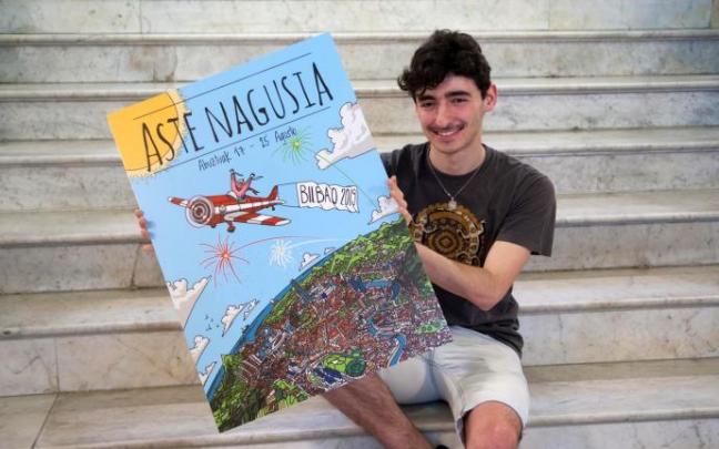 Mario Larrinaga fue el creador del cartel de Aste Nagusia 2019.