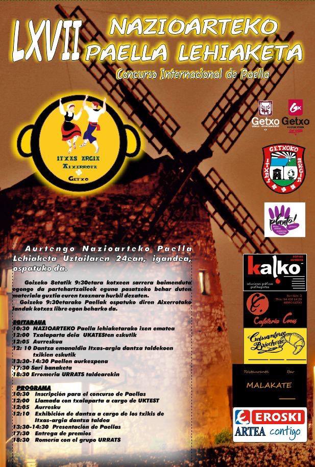 Cartel paellas de Getxo 2022