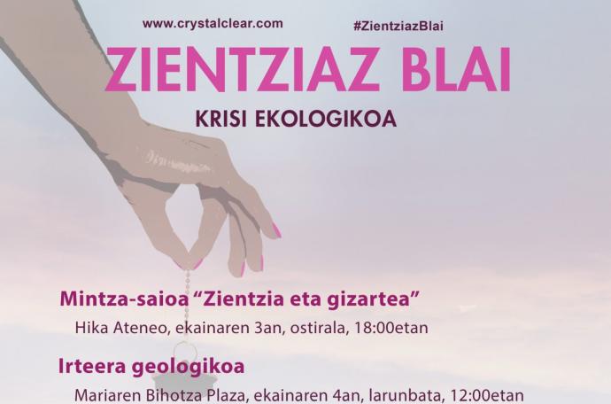 Cartel de Zientziaz Blai en Bilbao.