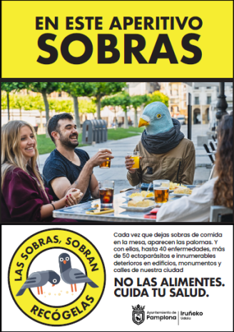 'Las sobras sobran': el Ayuntamiento de Pamplona apela a los ciudadanos para controlar la población de palomas