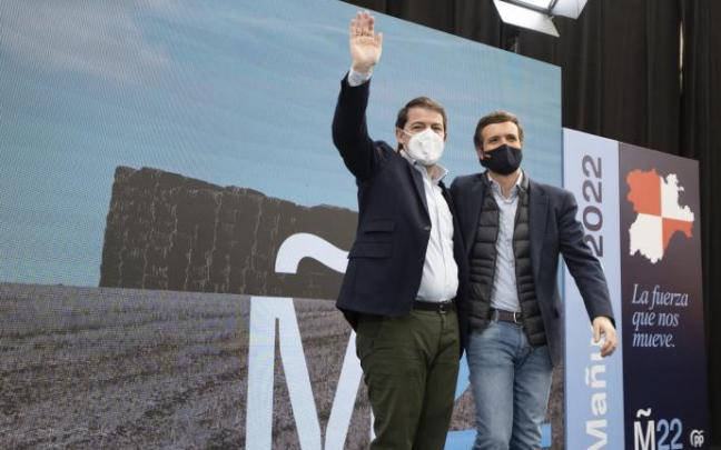 Pablo Casado y Alfonso Fernández Mañueco en un acto de la campaña electoral