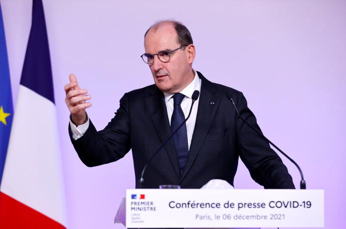 El primer ministro francés, Jean Castex, durante su rueda de prensa.