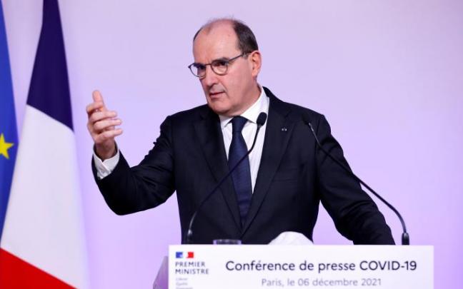 El primer ministro francés, Jean Castex, durante su rueda de prensa.