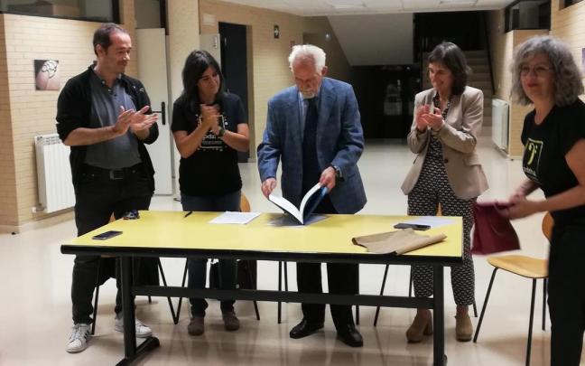 Huarte, durante el homenaje celebrado este miércoles.