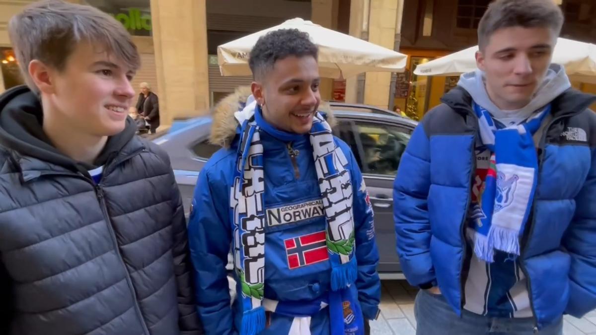 Gran ambiente en Logroño antes del partido de la Real Sociedad en Copa del Rey