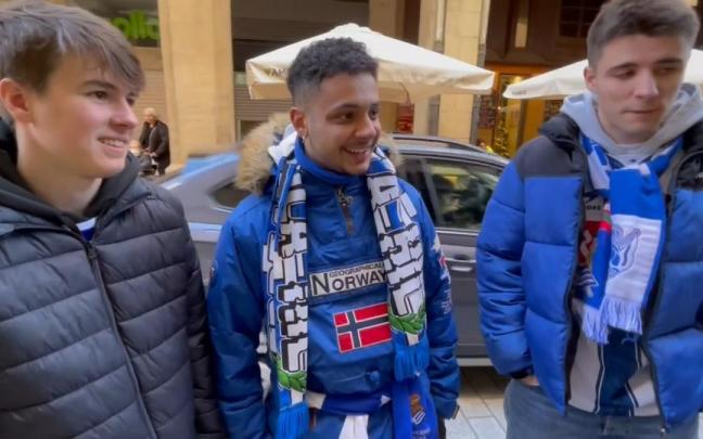 Gran ambiente en Logro&ntilde;o antes del partido de la Real Sociedad en Copa del Rey