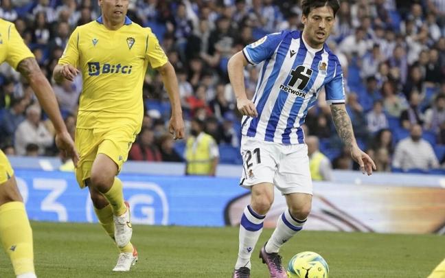David Silva, en un lance del partido Real Sociedad-Cádiz de la temporada pasada en Anoeta David Silva, en un lance del partido Real Sociedad-Cádiz de la temporada pasada en Anoeta