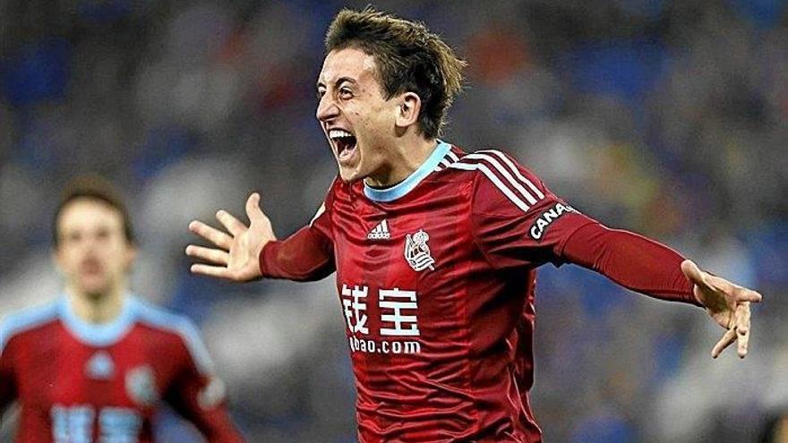 El 8 de febrero de 2016, Mikel Oyarzabal se estrenó en Cornellà como goleador con la camiseta de la Real