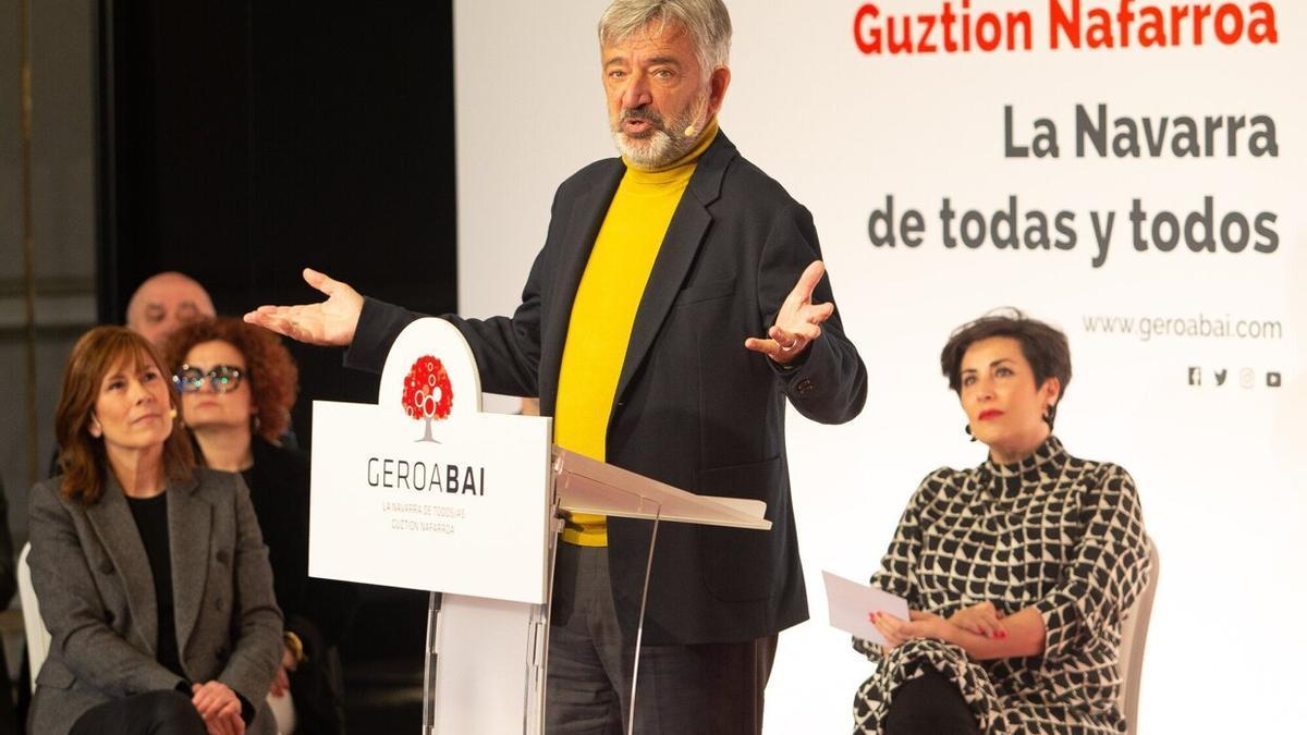 Koldo Martínez, ayer domingo tras ser designado candidato de Geroa Bai.