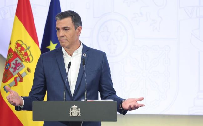 Pedro S&aacute;nchez, durante la presentaci&oacute;n del informe de rendici&oacute;n de cuentas 2022.