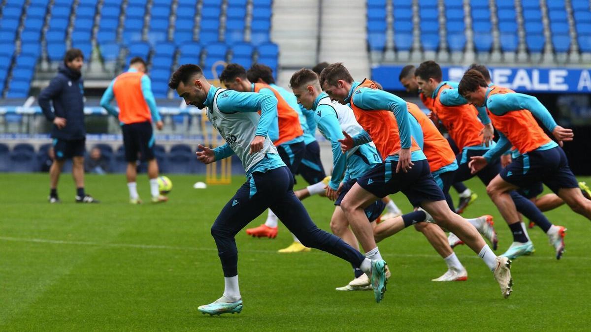 Uno de los entrenamientos de la Real Sociedad, a principios de este mes