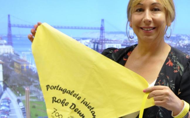 Estibaliz Freije, con el pa&ntilde;uelo de los pr&oacute;ximos Sanroques.